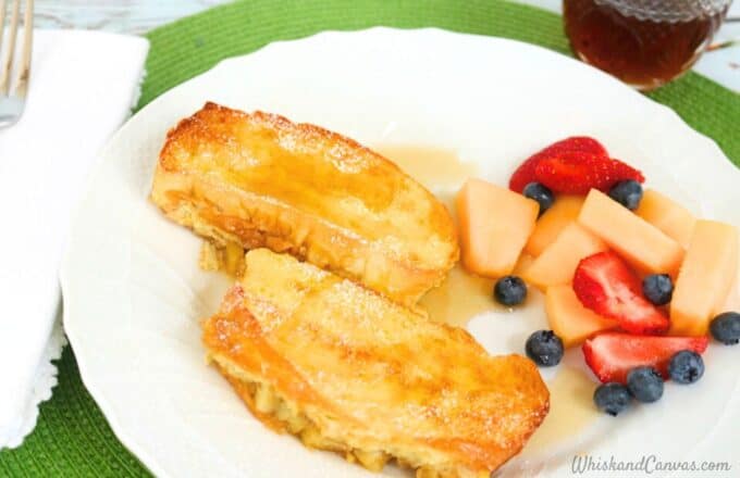 Apple French Toast on a plate.